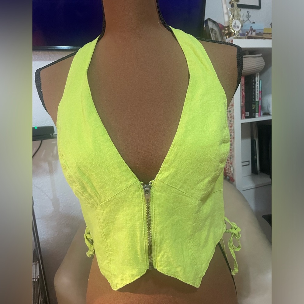 NWT UO lime green halter top